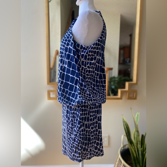 Cache navy white halter mini dress with metal choker - Picture 6 of 12